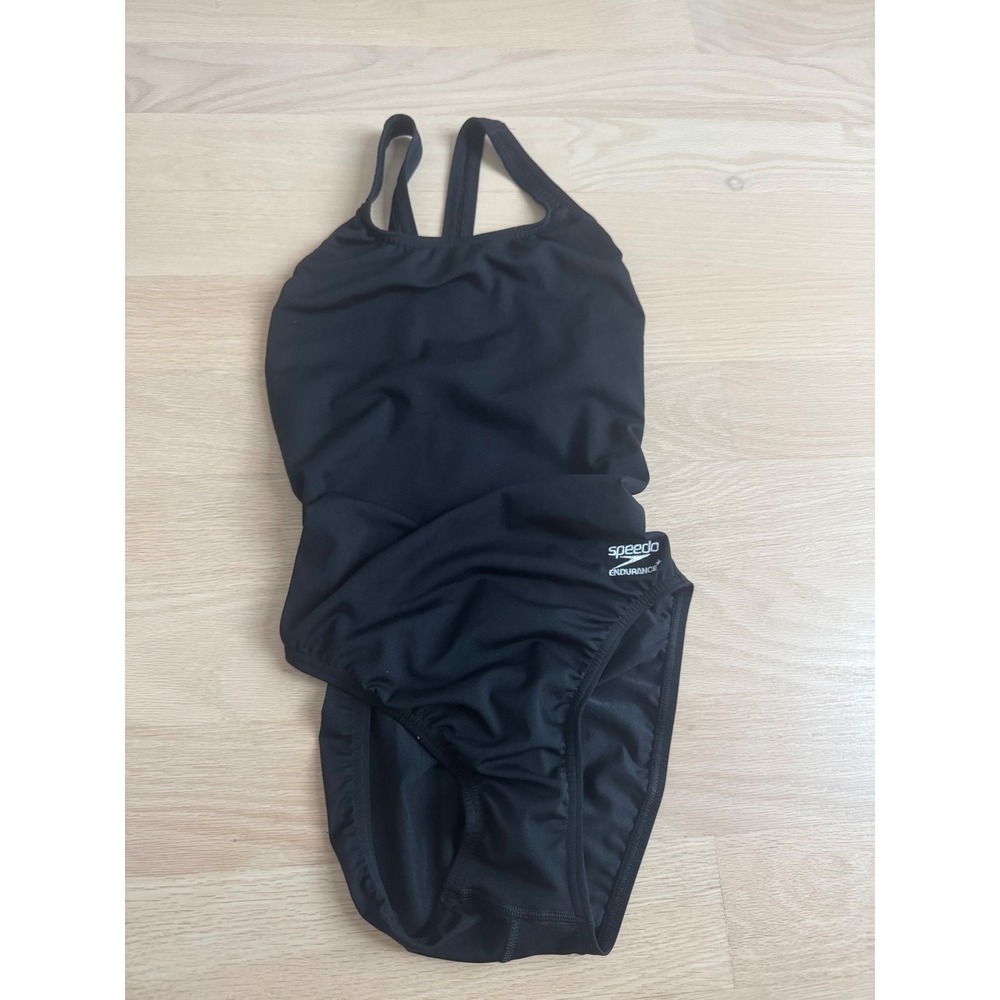 Speedo Endurance+ One Piece Swimsuit Womens 8/34 Team Black NEW